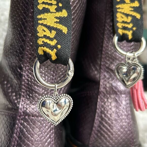 Silver Heart Tassels Dr Martens Boot Tab Dangle Charms - Picture 1 of 5